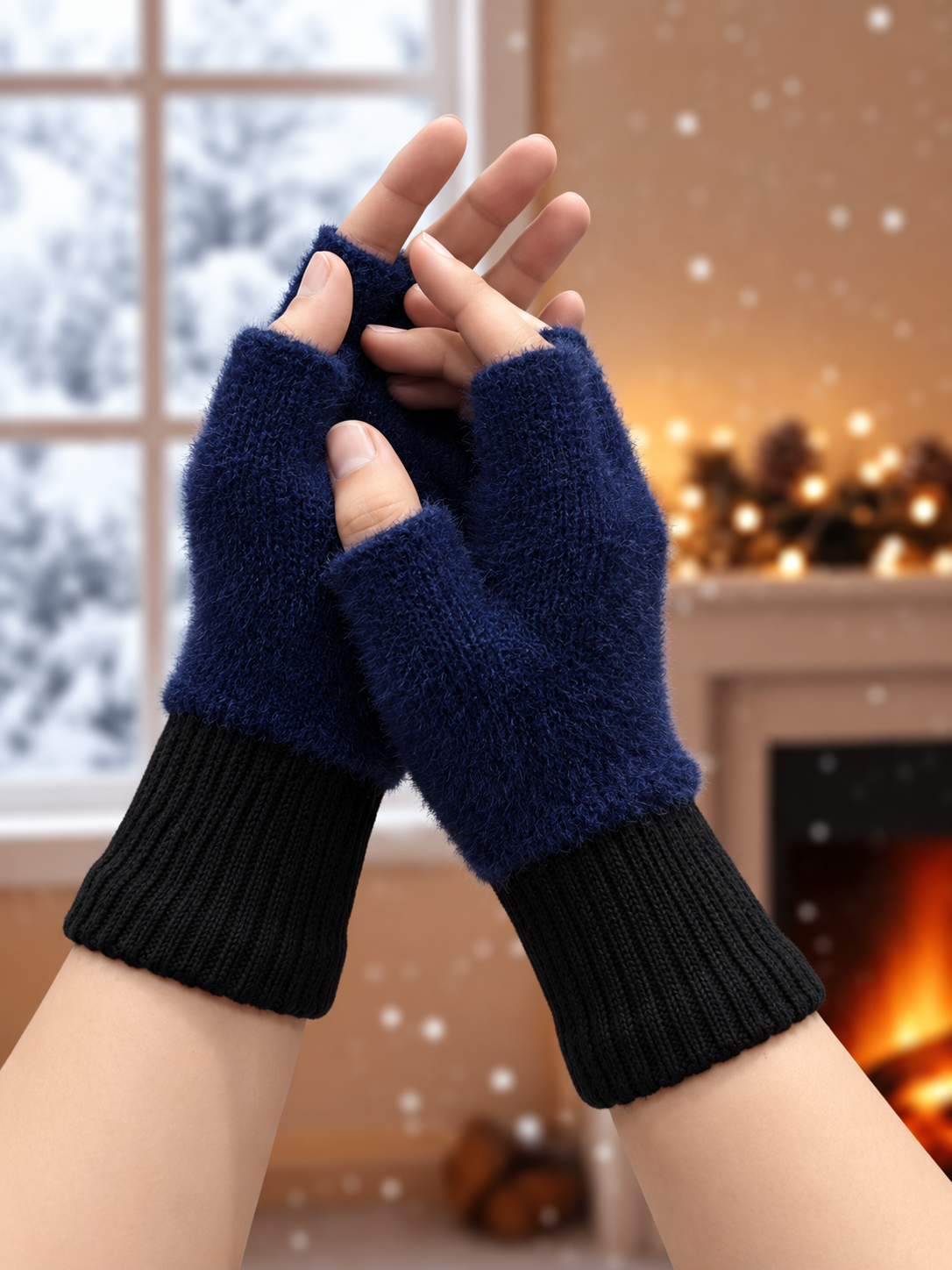 Unisex Fingerless Plush Mittens/Gloves -TSG15