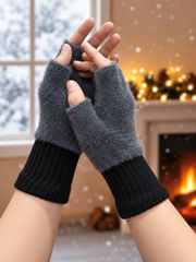 Unisex Fingerless Plush Mittens/Gloves -TSG15
