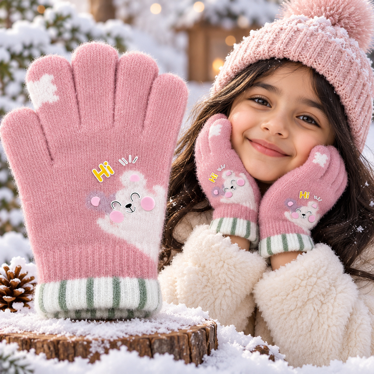 Kids Premium Full Finger Plush Gloves/Mittens  -KGN02