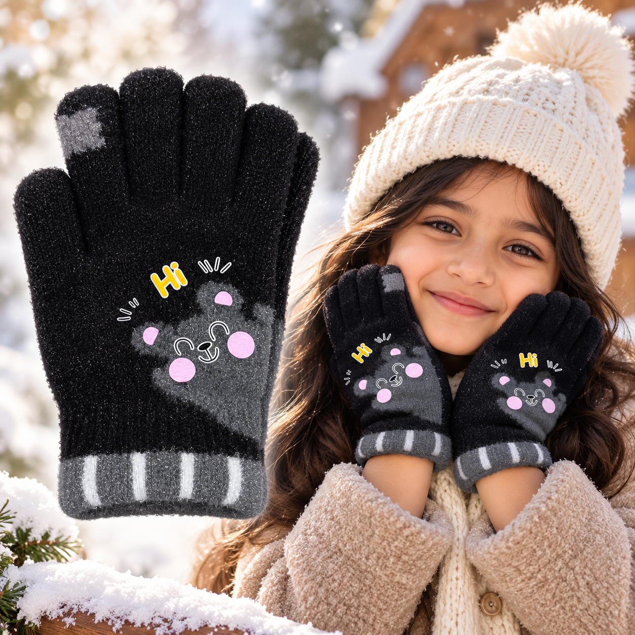 Kids Premium Full Finger Plush Gloves/Mittens  -KGN02