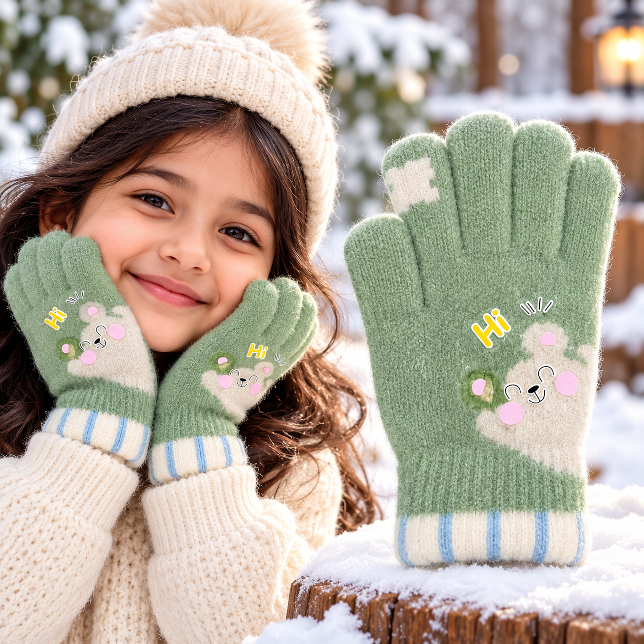 Kids Premium Full Finger Plush Gloves/Mittens  -KGN02