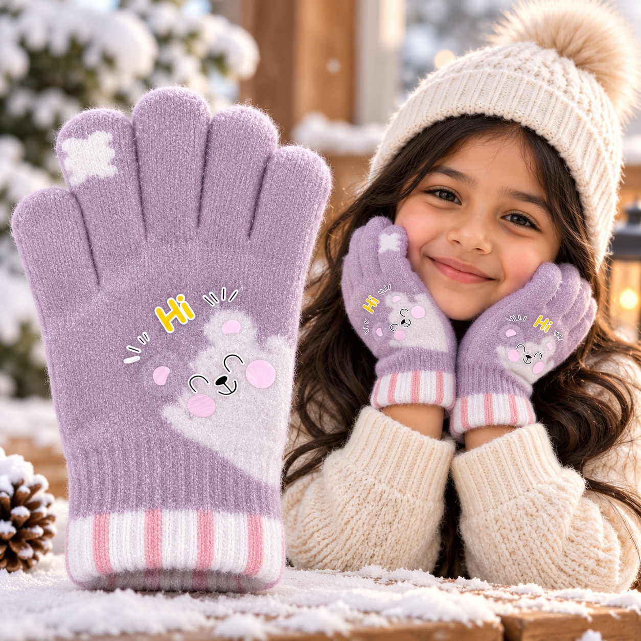 Kids Premium Full Finger Plush Gloves/Mittens  -KGN02