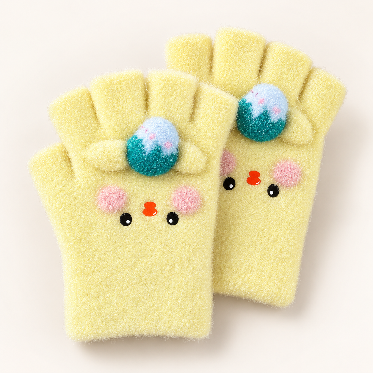 Baby Unisex Fingerless SuperWarm Plush Gloves/Mittens Duck  -KGN18