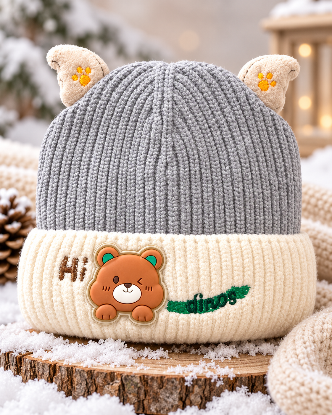 (1–4 Years) Kids Super Warm Teddy Bear Ear Winter Cap with Velvet Lining | (07)
