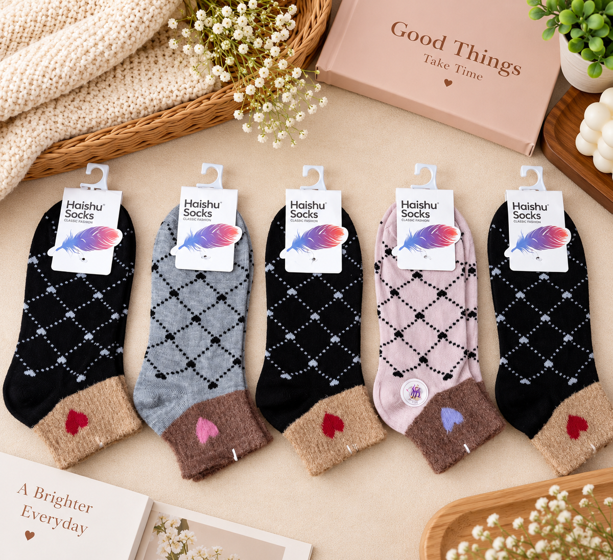 "Women’s Cotton Ankle Socks – 5-Pair| Soft, Breathable, Everyday Wear" (LAS29)