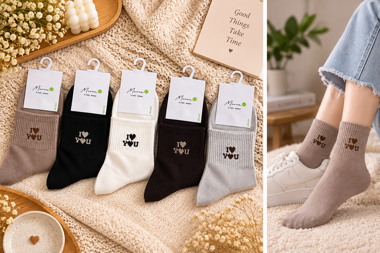 Ladies Warm Winter Crew Socks | Cute Candy Colors & Funky Prints –5Pair | WW07