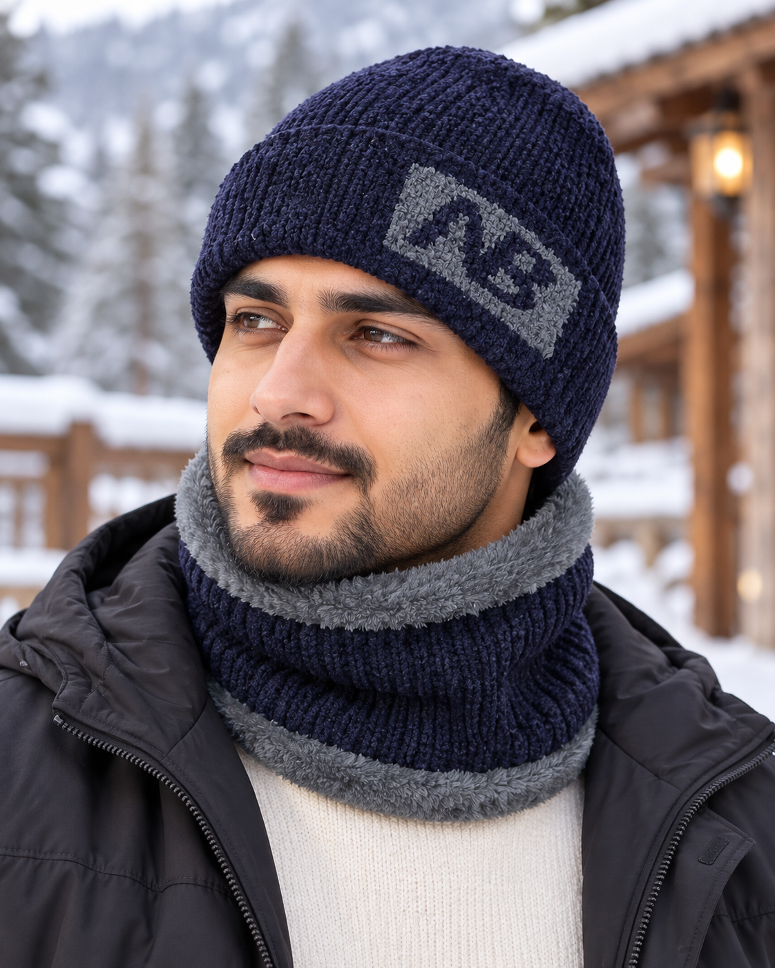 Imported Cap and Neck Warmer Set with Velvet inside –AB