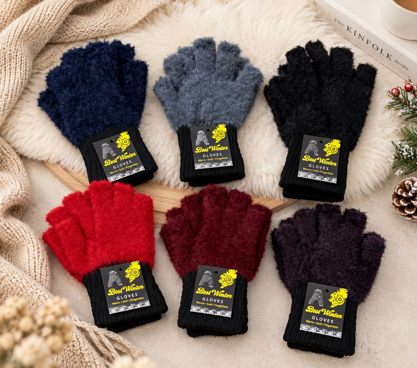 Unisex Fingerless Plush Mittens/Gloves -TSG15