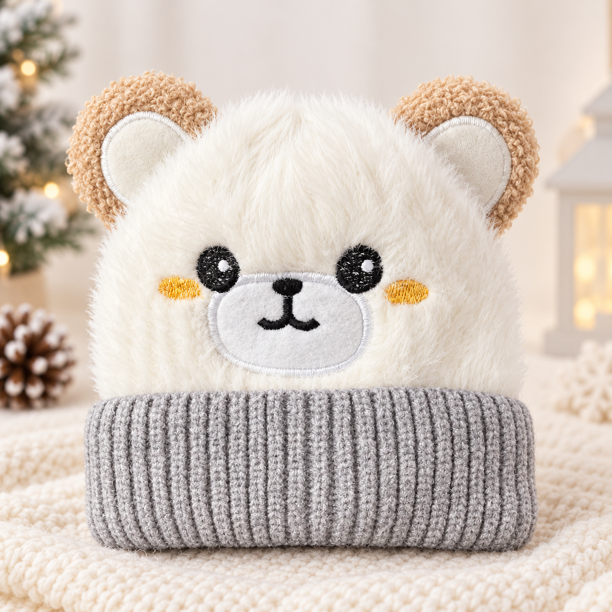 Kids Super Warm Velvet-Lined Panda Winter Cap |(1–4 Years)