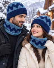 Imported Cap and Neck Warmer Set with Velvet inside –ZIGZAG
