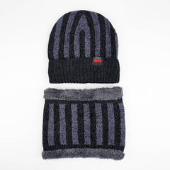 Imported Cap and Neck Warmer Set with Velvet Lining–Multi