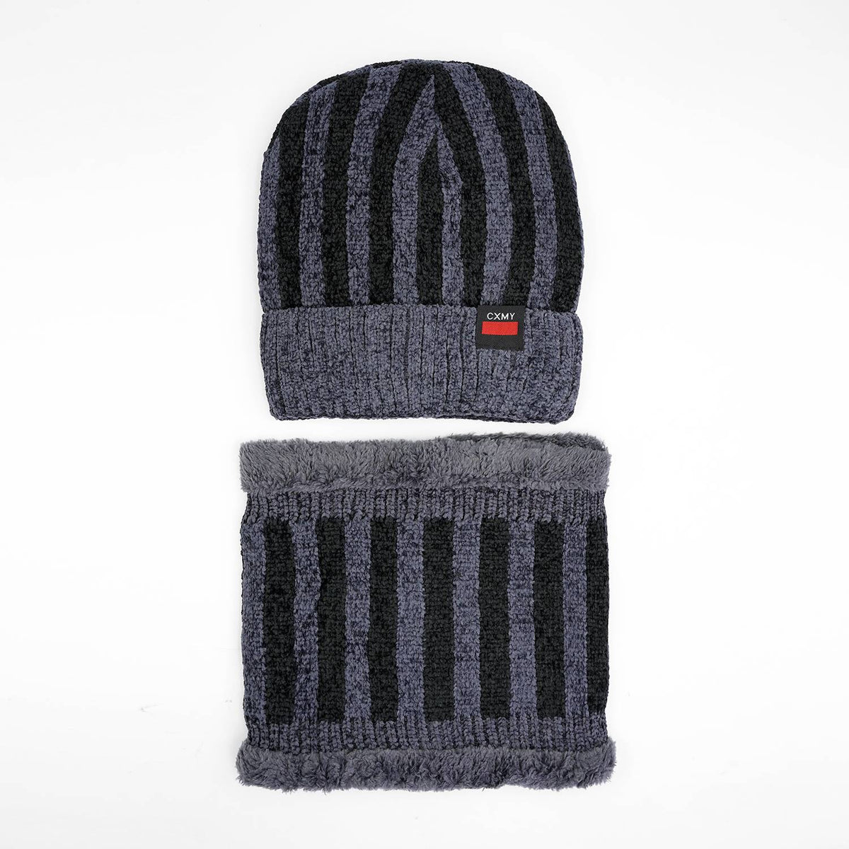 Imported Cap and Neck Warmer Set with Velvet Lining–Multi