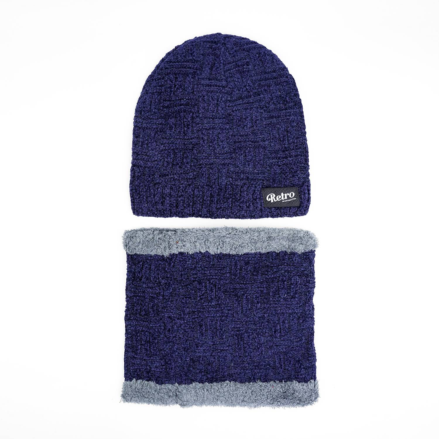 Imported Cap and Neck Warmer Set with Velvet Lining-Retro