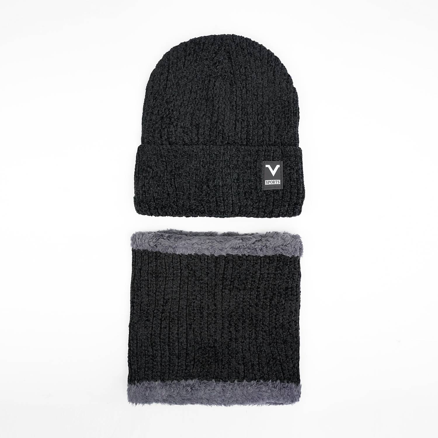 Imported Cap and Neck Warmer Set with Velvet Lining-Vector