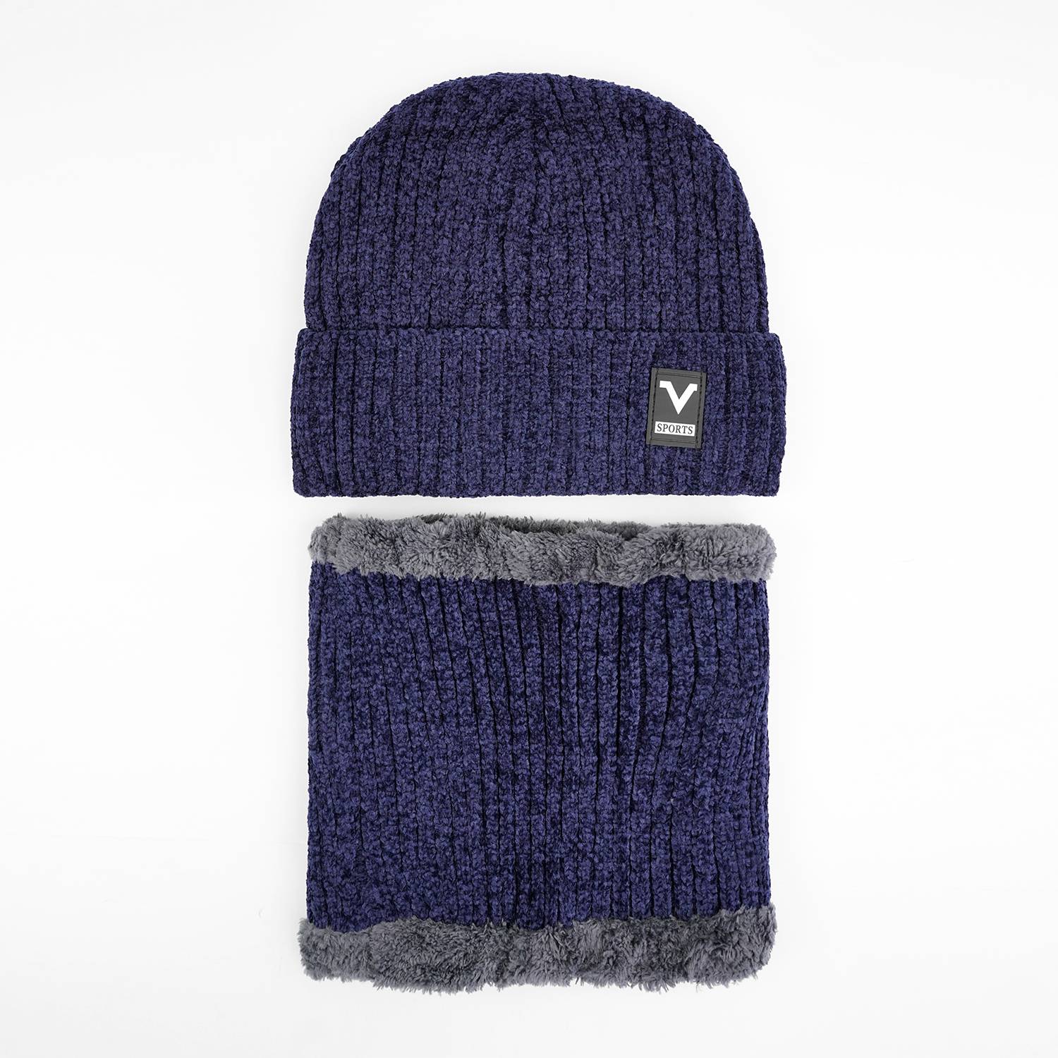 Imported Cap and Neck Warmer Set with Velvet Lining-Vector