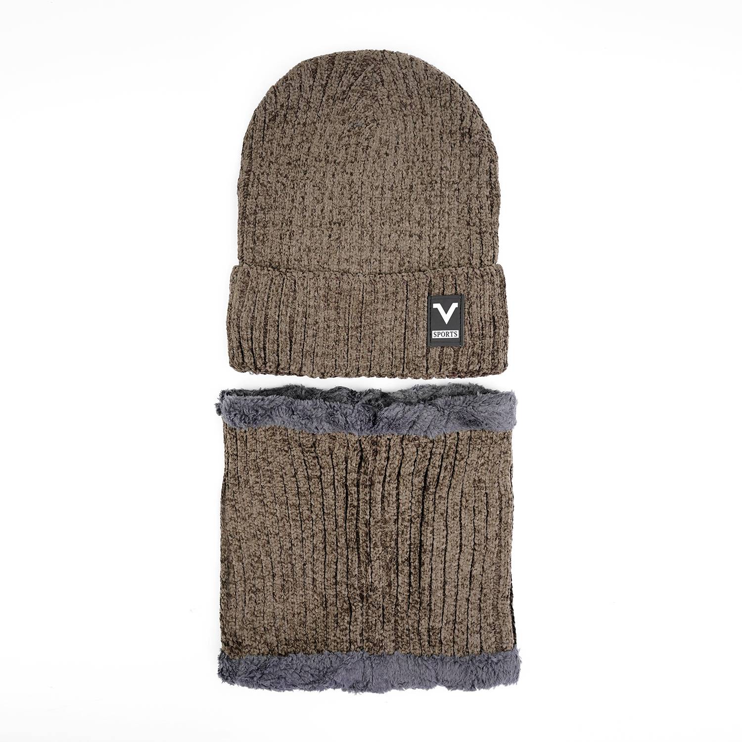 Imported Cap and Neck Warmer Set with Velvet Lining-Vector