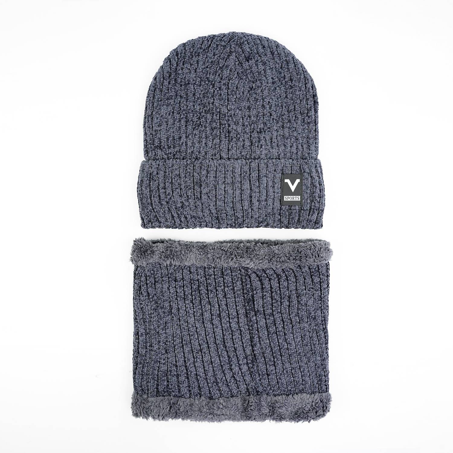 Imported Cap and Neck Warmer Set with Velvet Lining-Vector