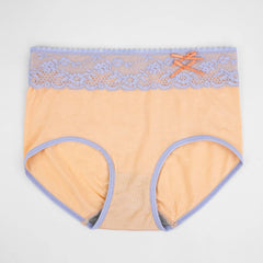 Plus Size soft cotton underwear with lace & panty Lining-Ladies