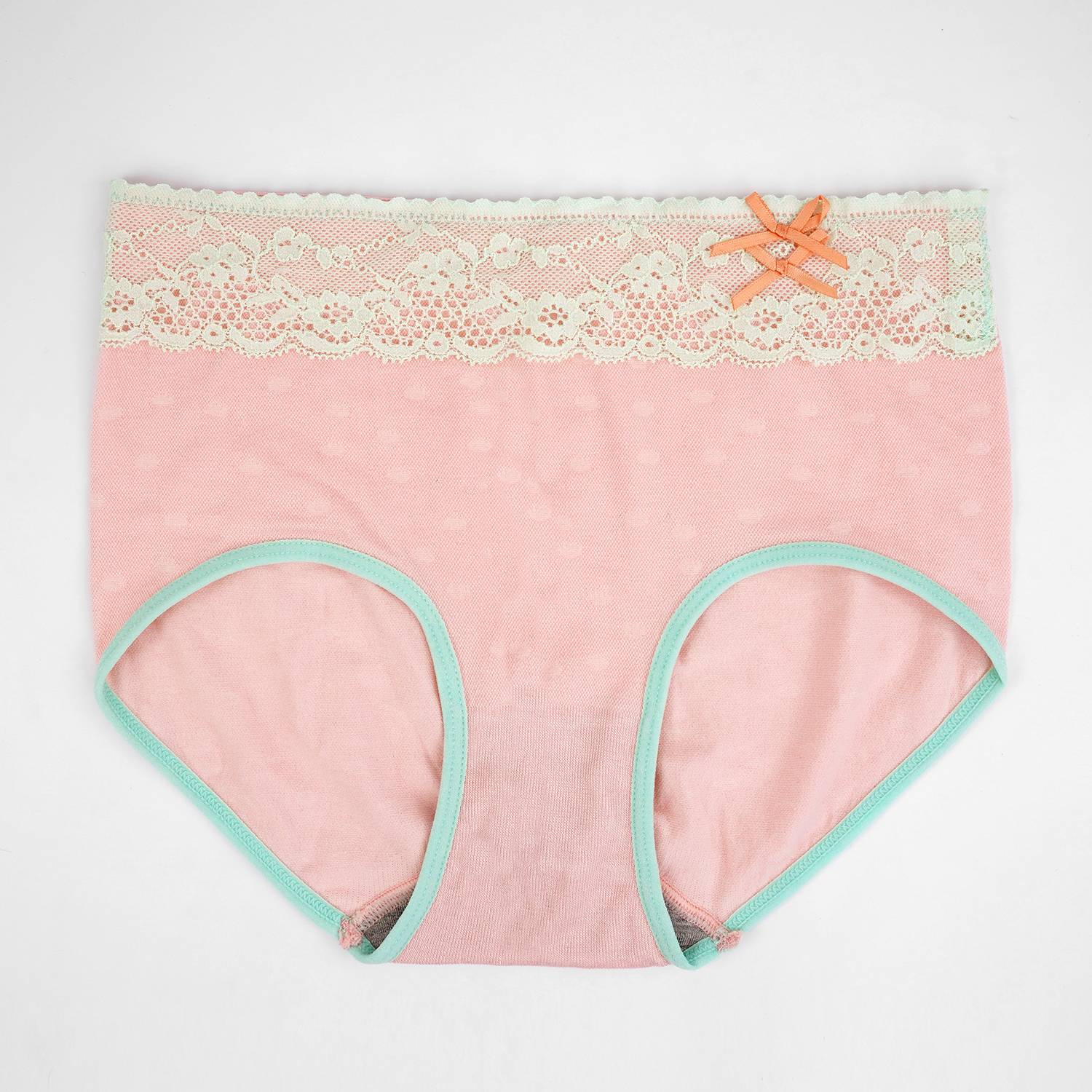 Plus Size soft cotton underwear with lace & panty Lining-Ladies