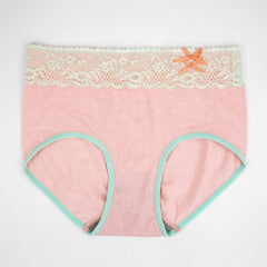 Plus Size soft cotton underwear with lace & panty Lining-Ladies