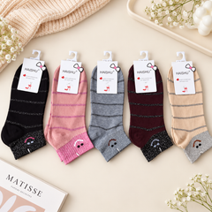 "Women’s Cotton Ankle Socks – 5-Pair| Soft, Breathable, Everyday Wear" (LAS26)
