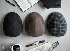 Men’s Checkered Flat Cap – Peaky Blinders Style Ivy Hat -PB01