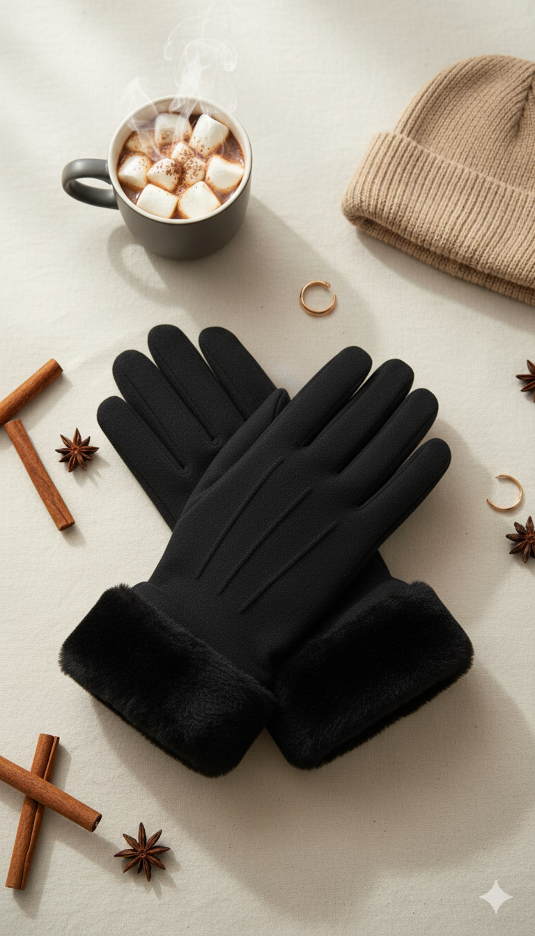 Faux Fur Full-Finger Mittens/Gloves (TouchScreen) -TSG50
