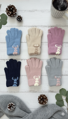 Ladies TouchScreen Heart Plush Mittens -TSG06