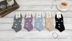 "Women’s Cotton Ankle Socks – 5-Pair Assorted Floral Print| Soft, Breathable, Everyday Wear" (LAS06)