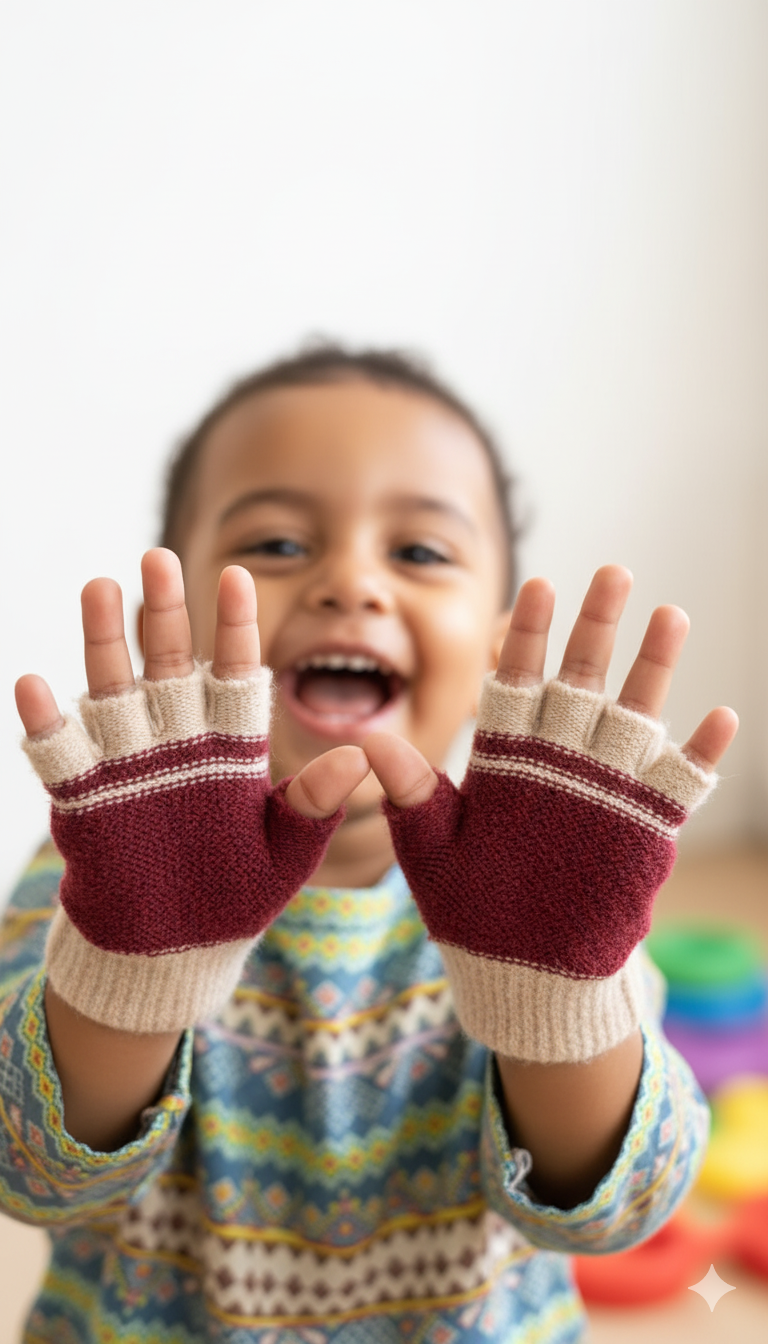 Kids Unisex Candycolor Fingerless SuperWarm Plush Gloves/Mittens  -KG14