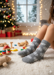 Kids Ultra-Soft Fuzzy Polyamide Frost Crew Socks - Cozy Winter Warmth -KPF04