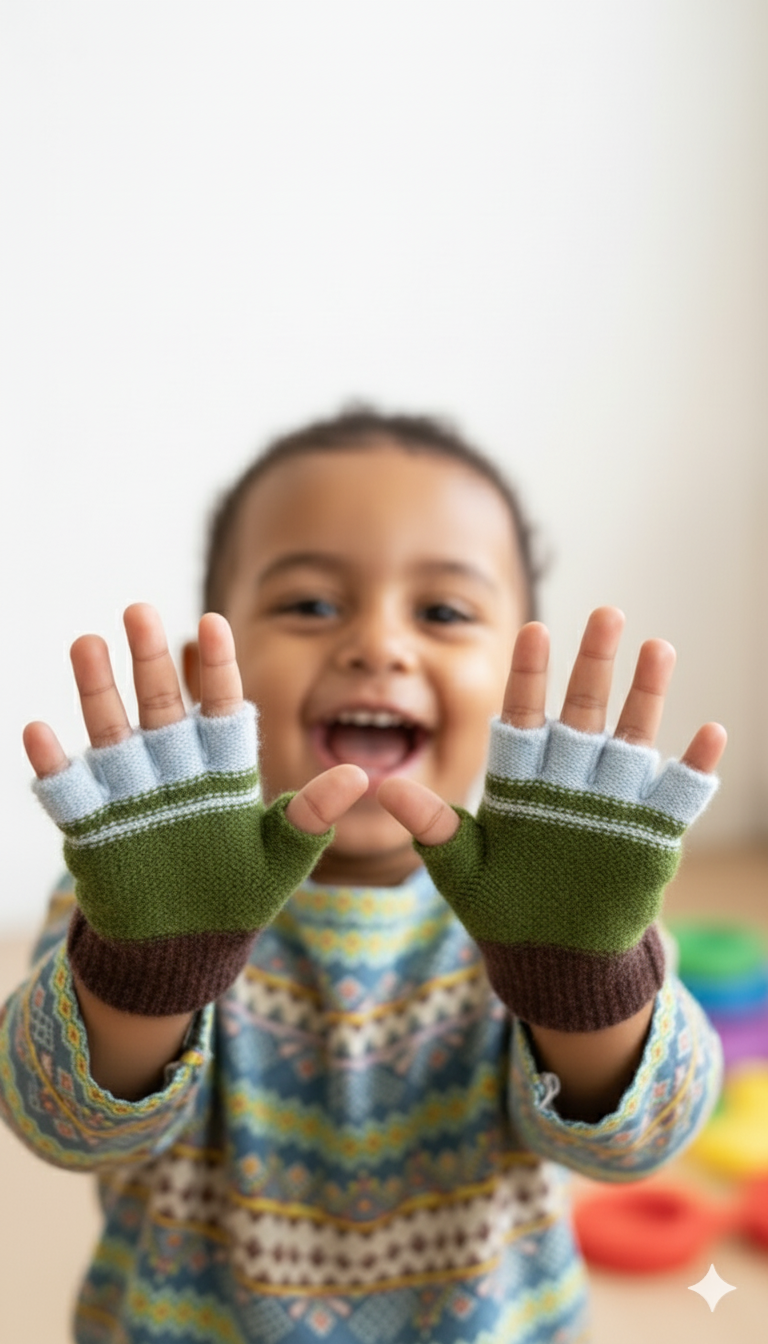 Kids Unisex Candycolor Fingerless SuperWarm Plush Gloves/Mittens  -KG14