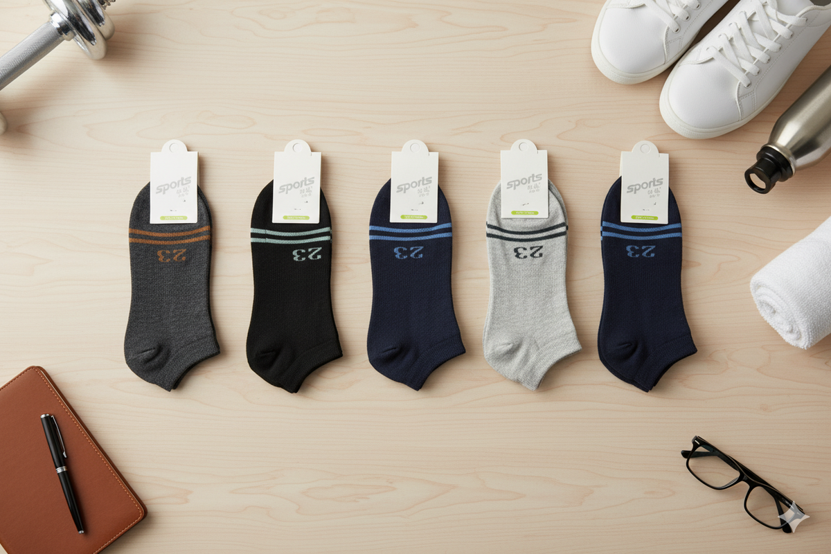 "Men Cotton Sports Socks – 5-Pair Decent Print| Soft, Breathable, Everyday Wear" (MAS34)