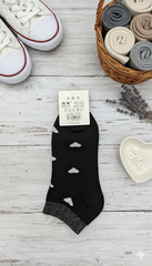 "Women’s Cotton Ankle Socks – 5-Pair Assorted Glitter Hearts| Soft, Breathable, Everyday Wear" (LAS02)