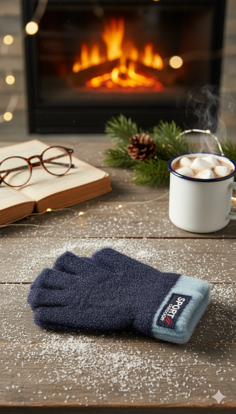 Men Fingerless SuperWarm Plush Gloves  -OS13