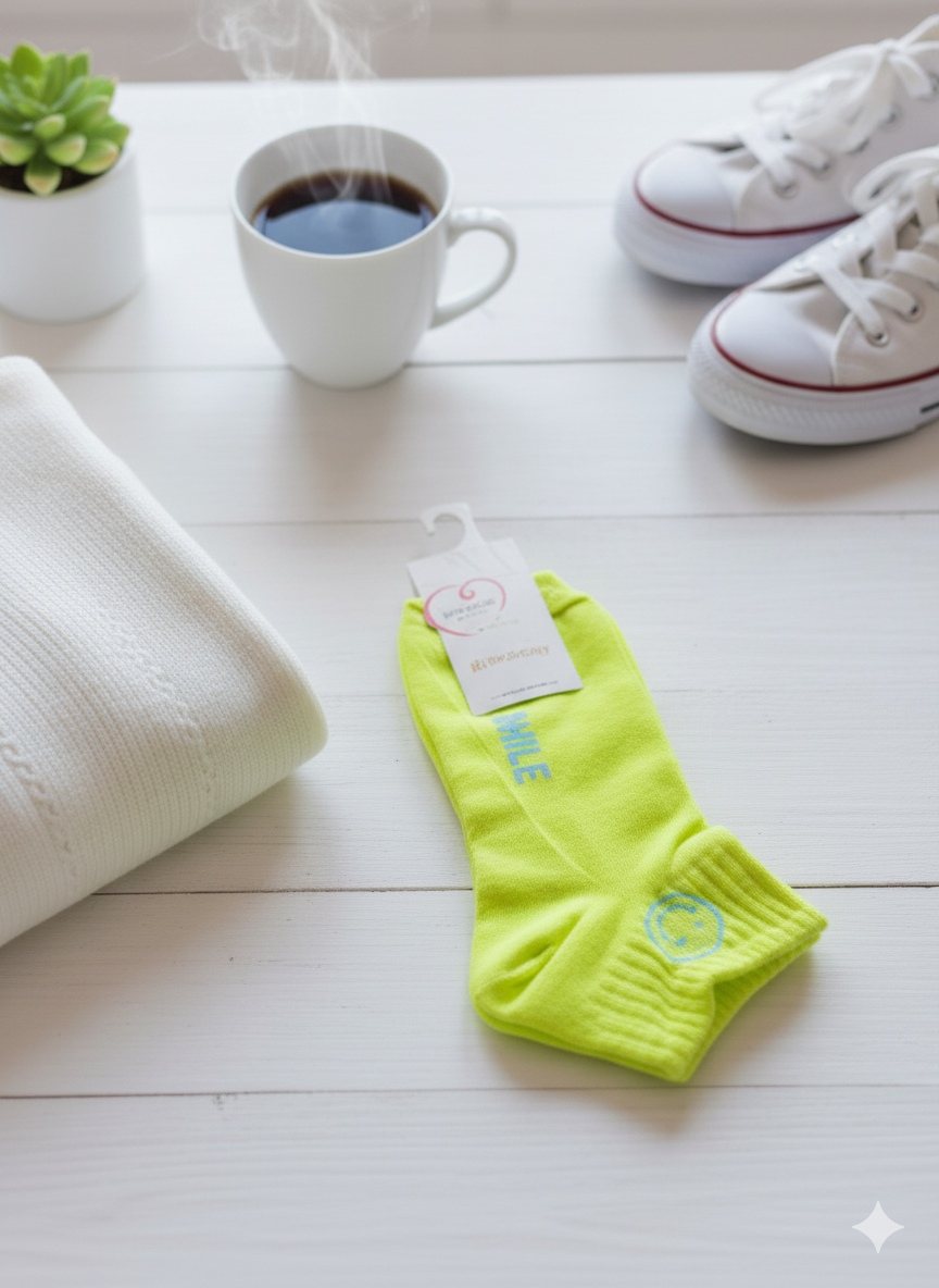 "Women’s Cotton Ankle Socks – 5-Pair Assorted SMILE| Soft, Breathable, Everyday Wear" (LAS05)