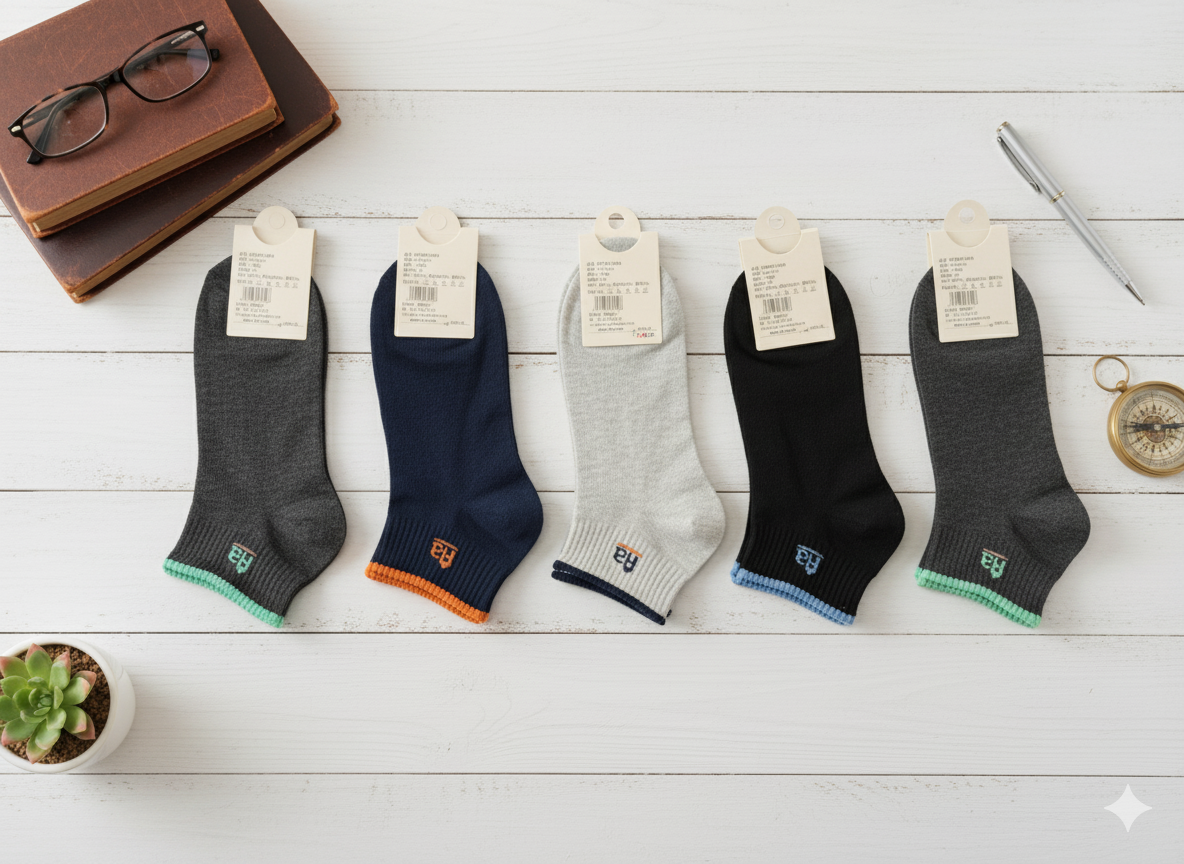 "Men Cotton Sports Socks – 5-Pair AA Print| Soft, Breathable, Everyday Wear" (MAS19)