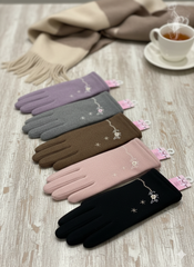Embroidered Full-Finger Mittens (TouchScreen) -TSG03