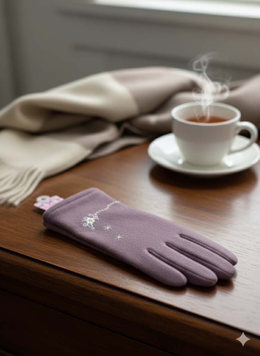 Embroidered Full-Finger Mittens (TouchScreen) -TSG03