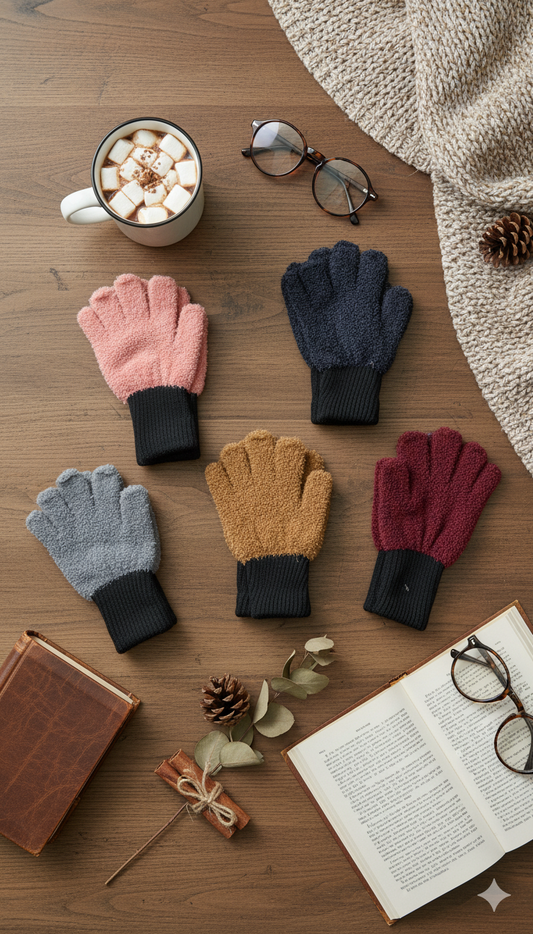 Unisex Fingerless Plush Mittens -TSG15