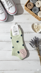 "Women’s Cotton Ankle Socks – 5-Pair Assorted Polka Print| Soft, Breathable, Everyday Wear" (LAS09)