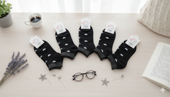 "Women’s Cotton Ankle Socks – 5-Pair Assorted Glitter Hearts| Soft, Breathable, Everyday Wear" (LAS02)