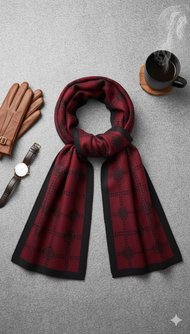 Premium Comfort: Men's Stylish Wool Pashmina Scarf -PSM02