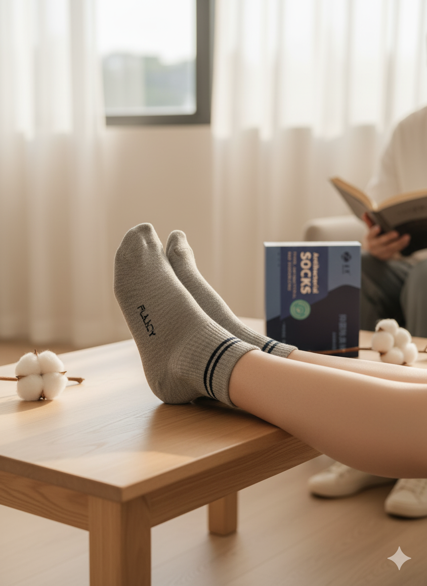 Premium Antibacterial & Deodorizing 100% Natural Cotton Socks