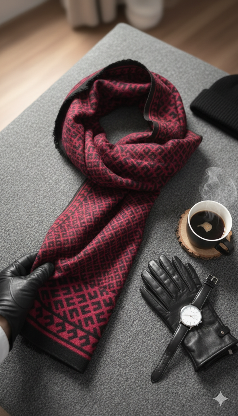 Premium Comfort: Men's Stylish Wool Pashmina Scarf -PSM01