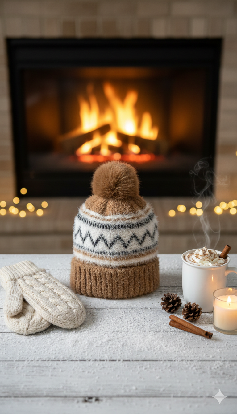 Ladies Warm Knitted Cap ZIGZAG-LEC04