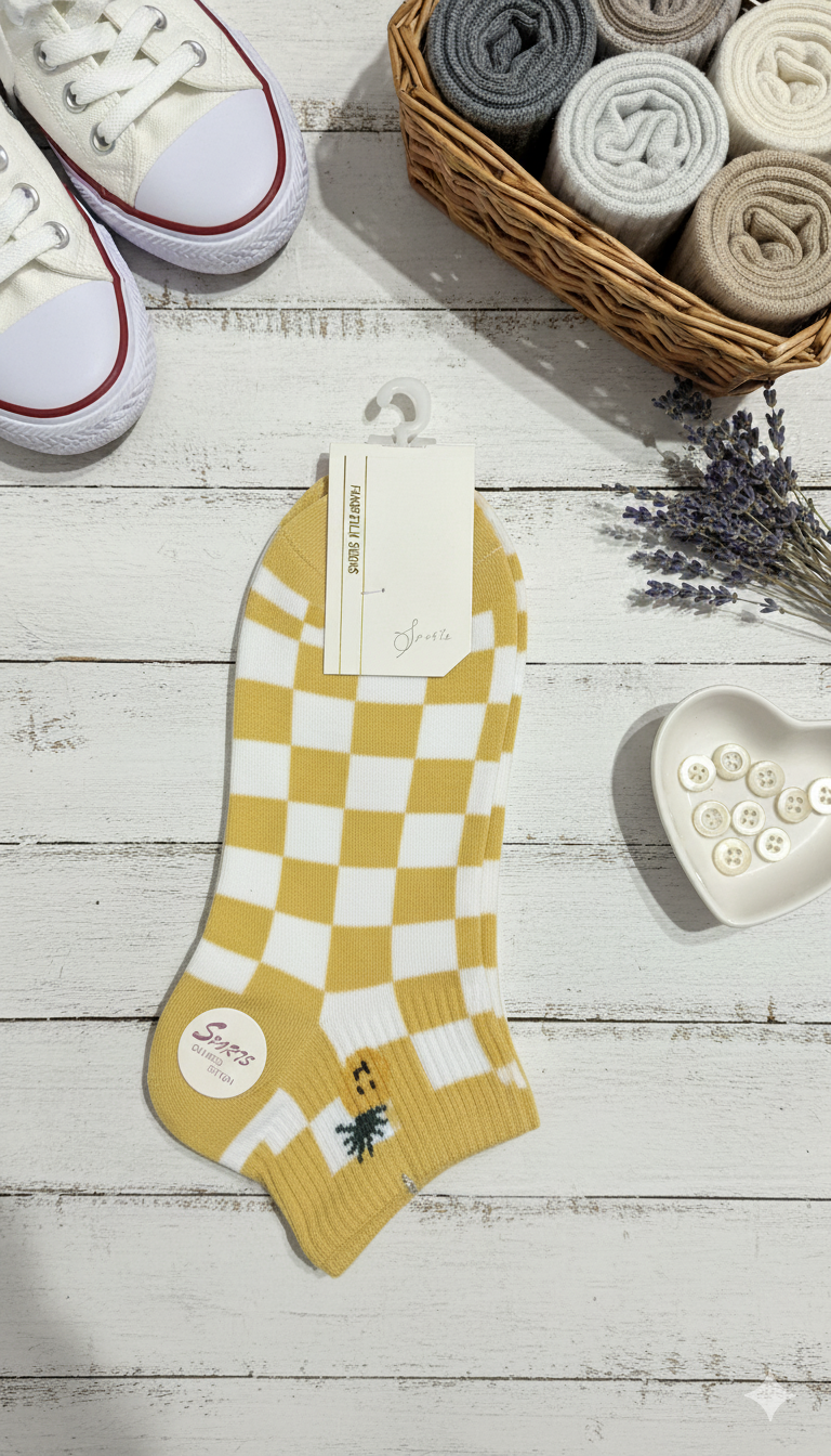 "Women’s Cotton Ankle Socks – 5-Pair Assorted Cute Print| Soft, Breathable, Everyday Wear" (LAS08)