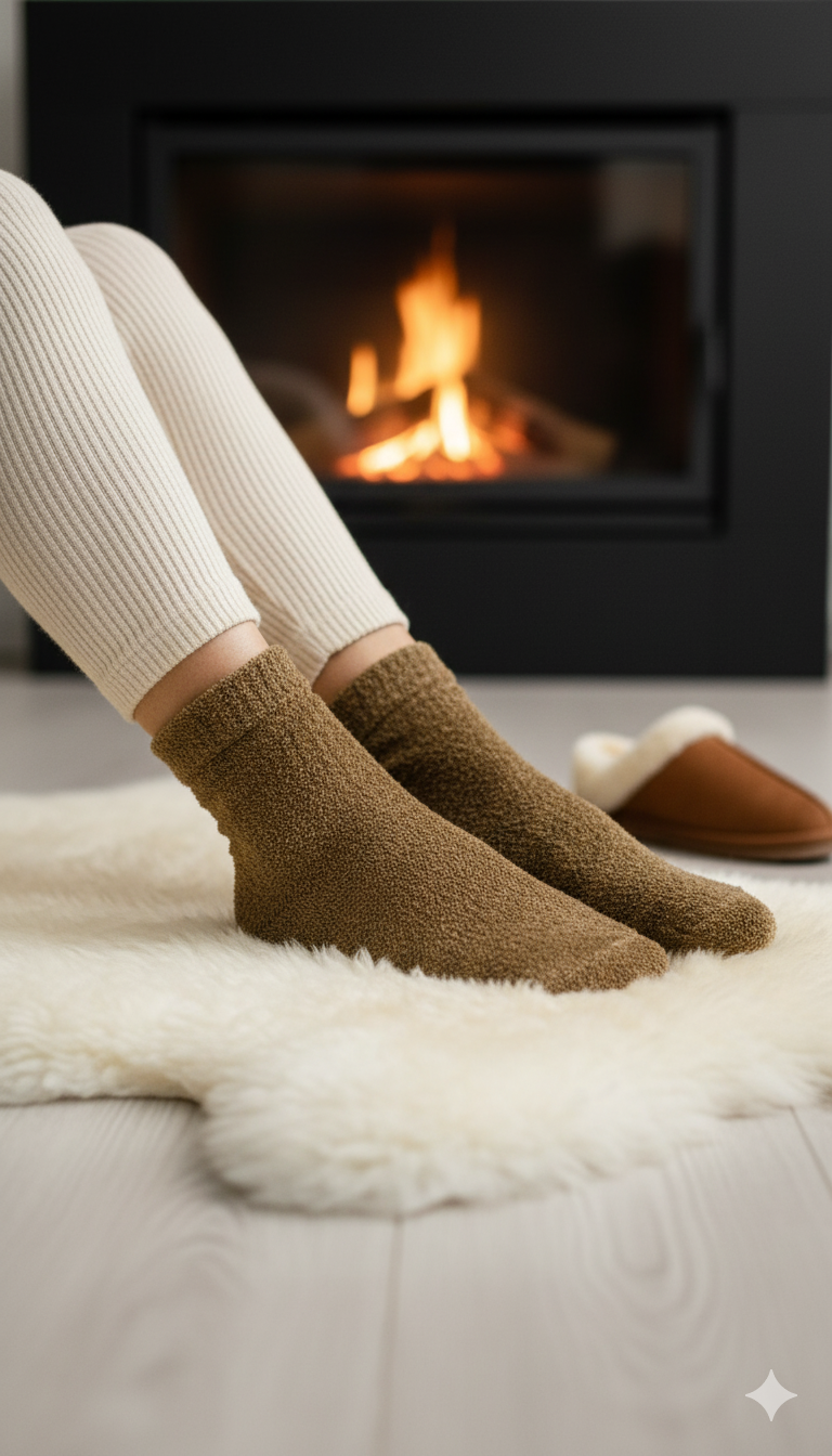 Ultra-Soft Fuzzy PolarFleece Crew Socks - Cozy Winter Warmth -01