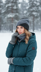 Imported Cap and Neck Warmer Set with Velvet –Two Shaded