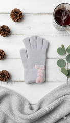 Ladies TouchScreen Heart Plush Mittens -TSG06